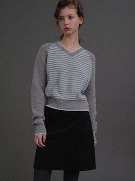 ANDNEEDS Letter stripe sweater (blue)