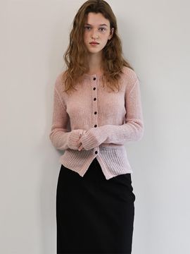 ANDNEEDS Moi alpaca round cardigan (pink)