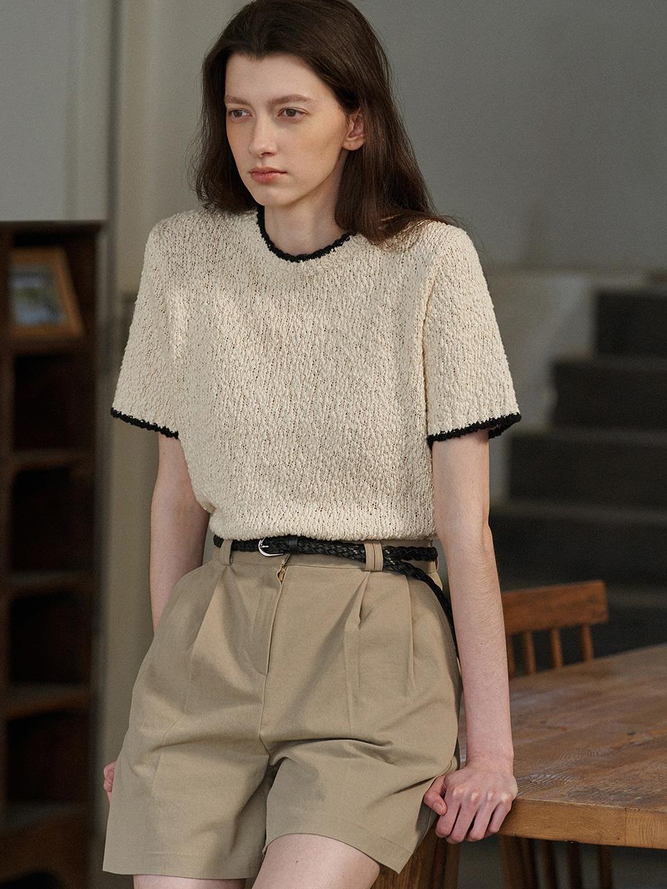 ANDNEEDS Pansy half sleeve knitwear