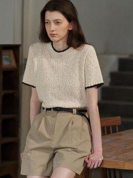 ANDNEEDS Pansy half sleeve knitwear