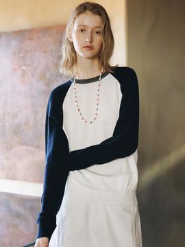 ANDNEEDS Peter Raglan Knit Sweater [Navy]