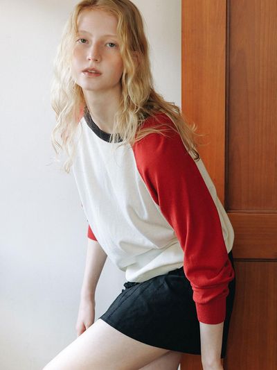 ANDNEEDS Peter Raglan Knit Sweater [Red]