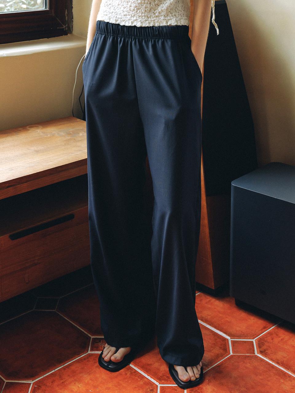 ANDNEEDS Polki Stripe Pants [Navy]
