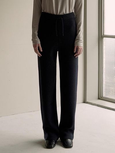 ANDNEEDS Ribbed knit pants (navy)