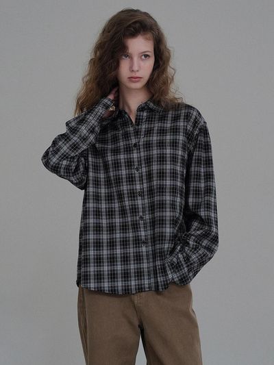 ANDNEEDS Robin plaid shirt (black)