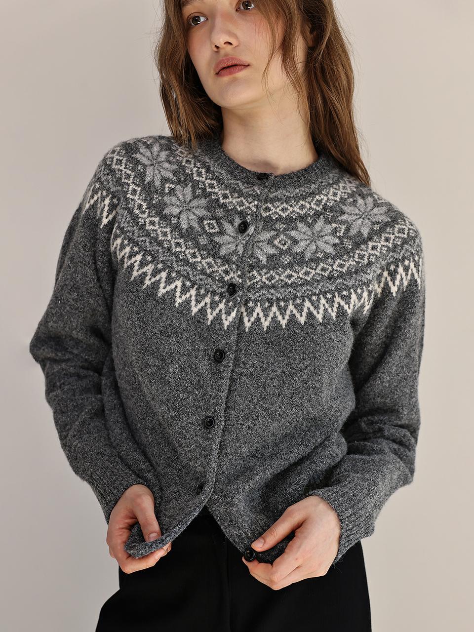 ANDNEEDS Sierra nordic cardigan (charcoal)