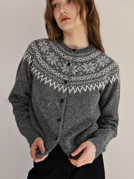 ANDNEEDS Sierra nordic cardigan (charcoal)