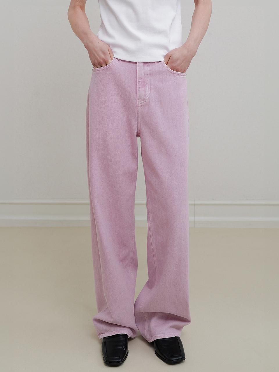 ANDNEEDS Spring Dyed Relaxed Straight Pants [Vintage Pink]