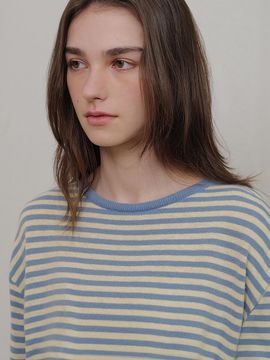 ANDNEEDS Striped Cashmere Merino Wool Sweater [Blue]
