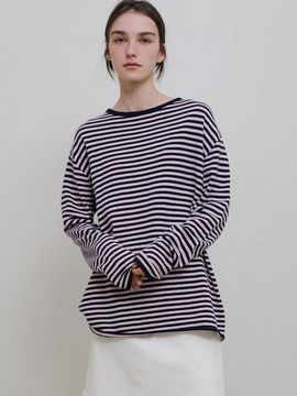 ANDNEEDS Striped Cashmere Merino Wool Sweater [Pink]