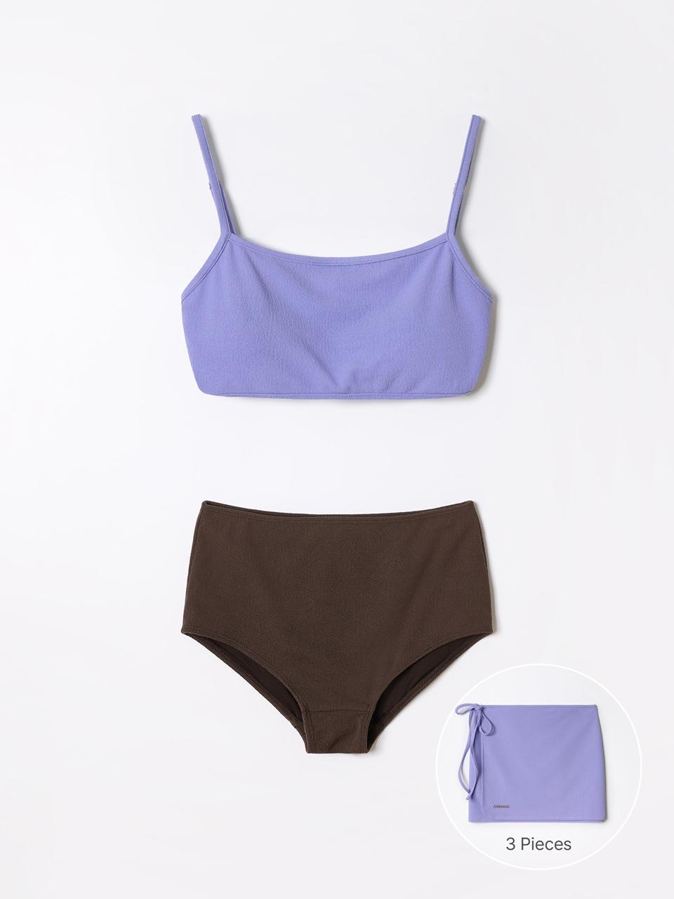 ANDNEEDS Two-Tone Adjustable Bikini Set [Purple]