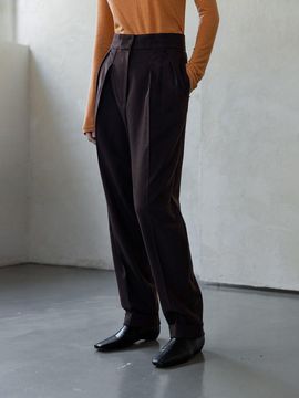 ANDNEEDS Wool flannel cabra pants (Brown Pod)