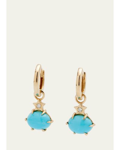 Andrea Fohrman Mini Cosmo Hoop Earrings in Turquoise
