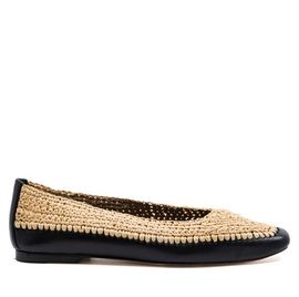Andrea Gomez Andrea Gomez Dakota Raffia Leather Flat