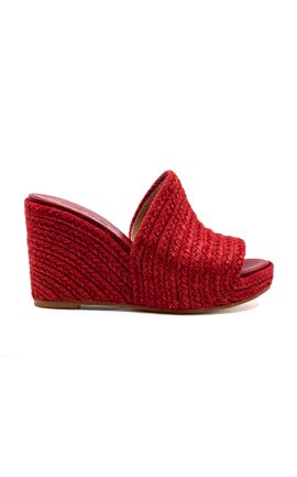 Andrea Gomez Andrea Gomez Exclusive Gloria Raffia Wedge Sandals