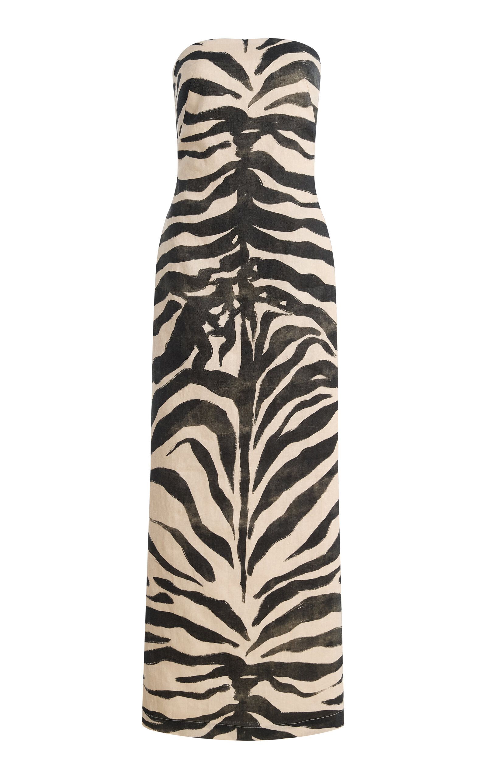 Andres Otalora Andres Otalora Exclusive Strapless Linen Midi Column Dress