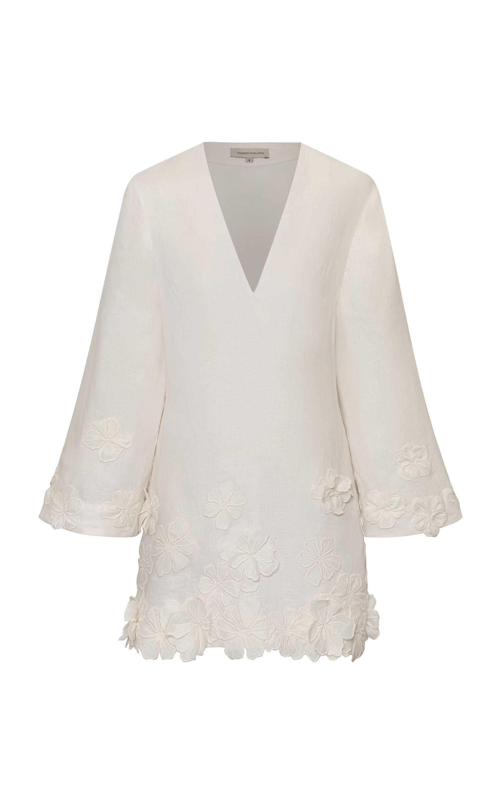 Andres Otalora Andres Otalora Jardín De Cristal Linen Mini Dress