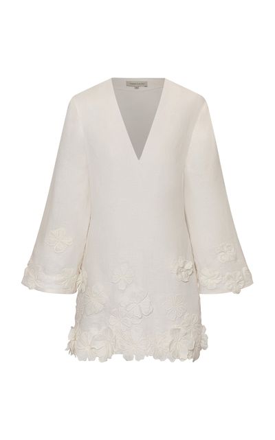 Andres Otalora Andres Otalora Jardín De Cristal Linen Mini Dress