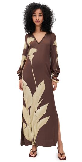 Andres Otalora Andres Otalora Palmas Dress Mocha Dandelion