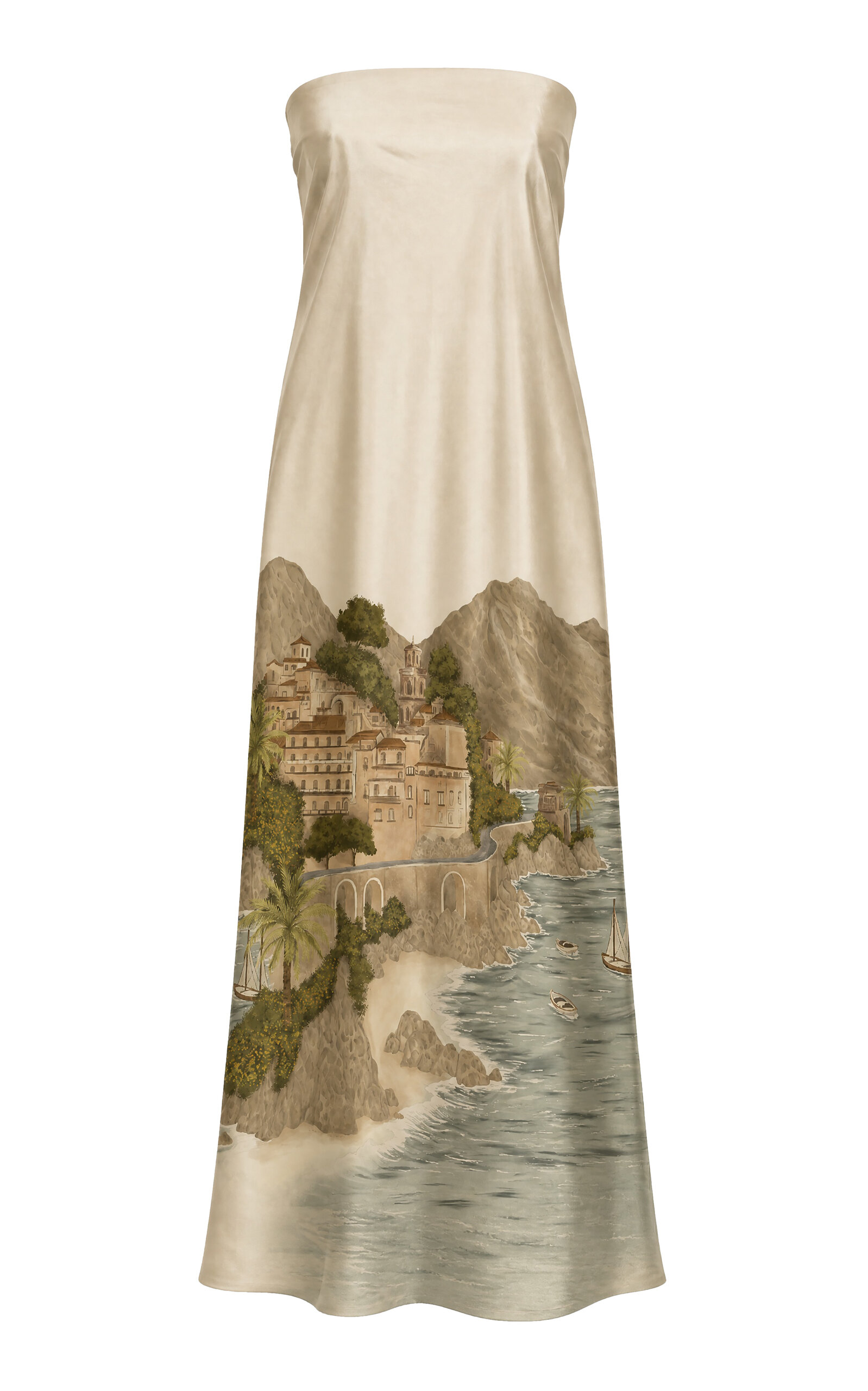 Andres Otalora Andres Otalora Roca Caliza Satin Maxi Dress