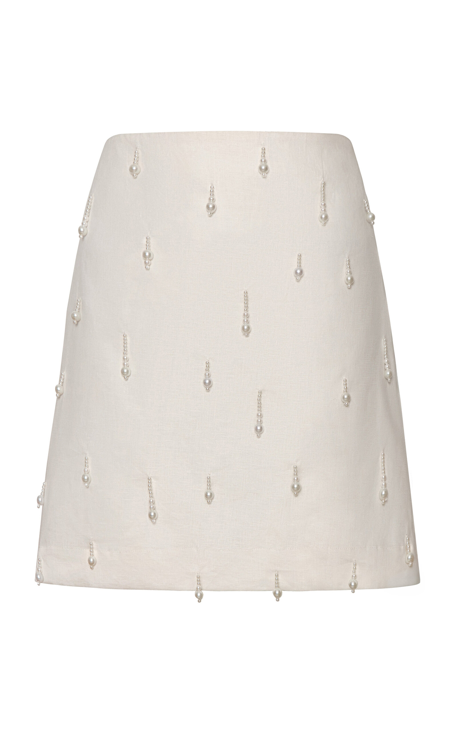 Andres Otalora Andres Otalora Savia Embellished Linen Mini Skirt