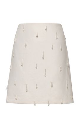 Andres Otalora Andres Otalora Savia Embellished Linen Mini Skirt
