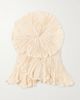 ANDRES OTALORA Imara strapless appliquéd pleated linen top - 1