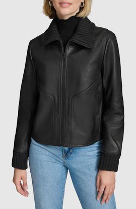 Andrew Marc Andrew Marc Beatrix Leather Bomber Jacket