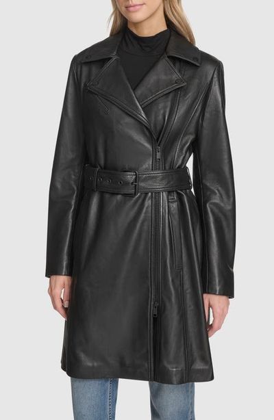 Andrew Marc Andrew Marc Jacqui Leather Trench Coat