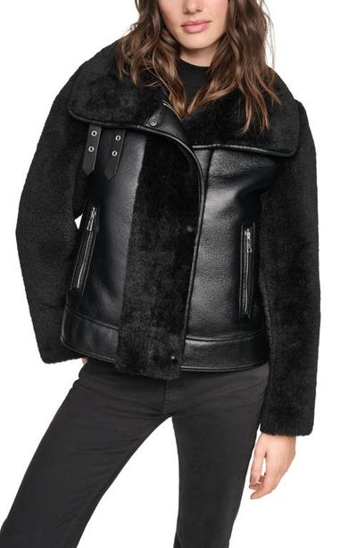 Andrew Marc Andrew Marc Kemsley Faux Leather & Faux Shearling Moto Jacket