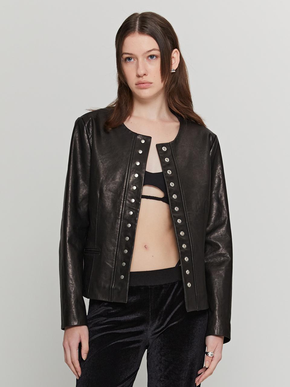 ANDROS Classic Vegetable Leather Jacket (Black)