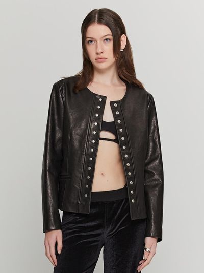 ANDROS Classic Vegetable Leather Jacket (Black)