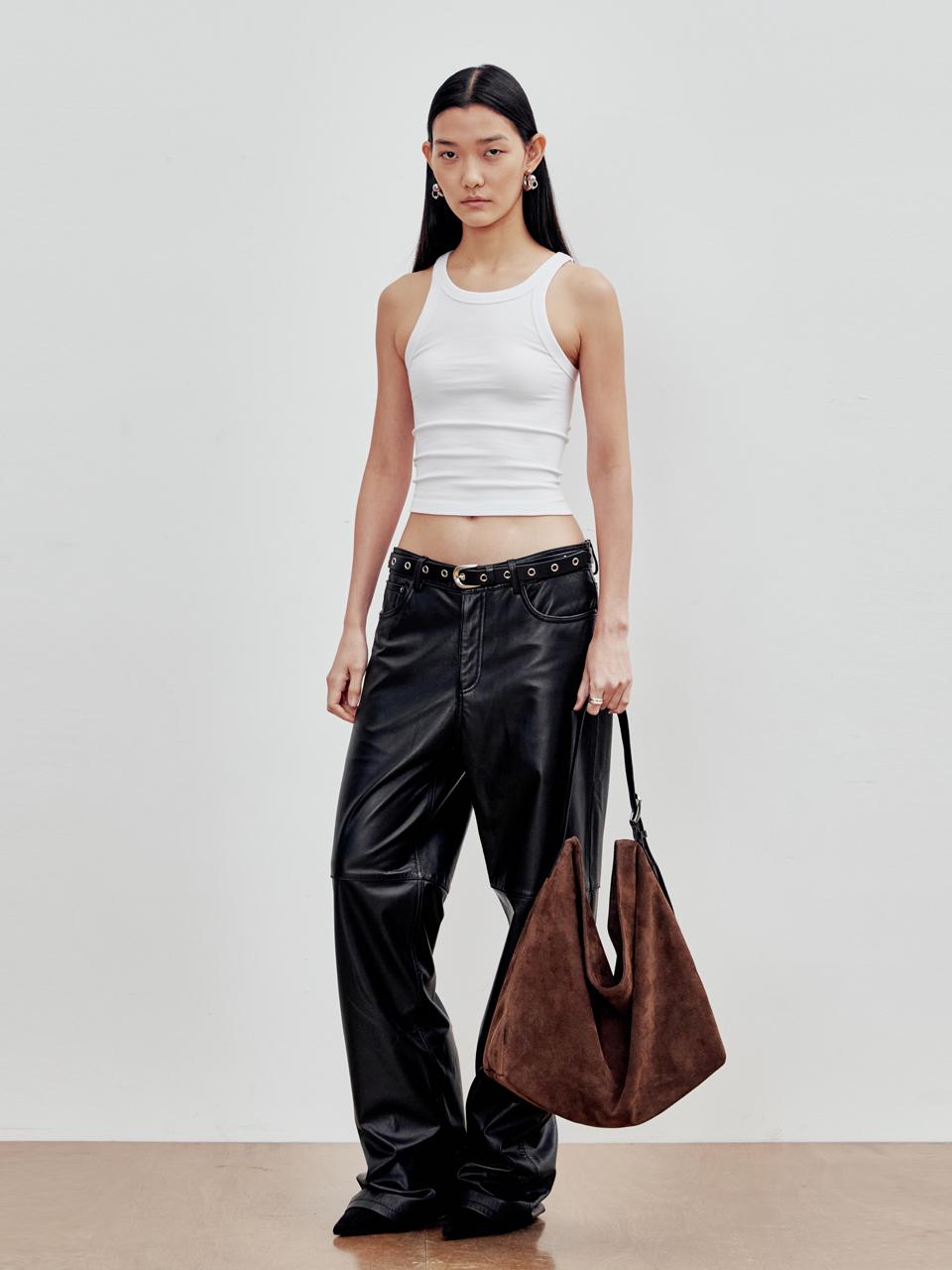ANDROS Suede Shoulder bag (Dark Brown/Black)
