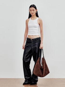 ANDROS Suede Shoulder bag (Dark Brown/Black)