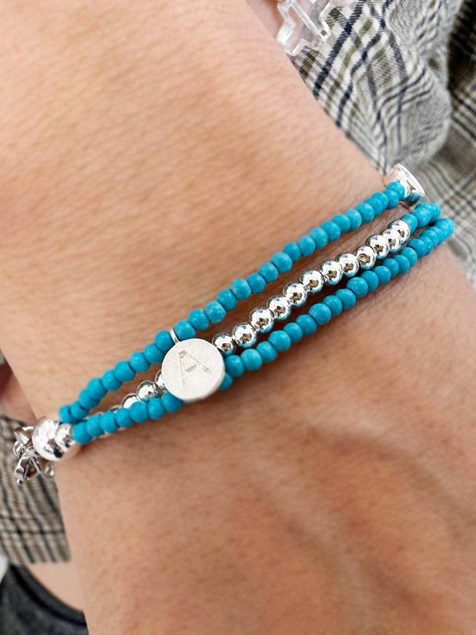 andseeyou 3-line turquoise bracelet-JB0014