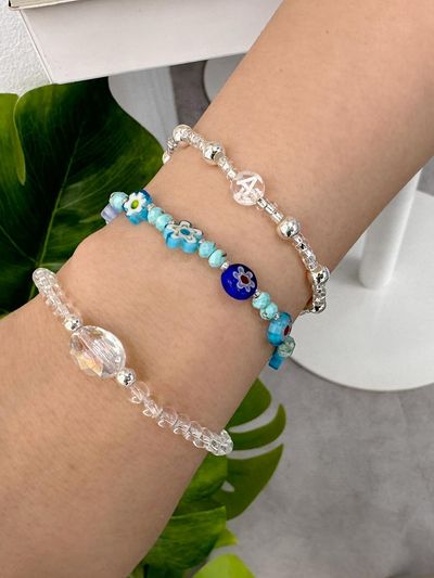 andseeyou blue flowers bracelet-JB0011