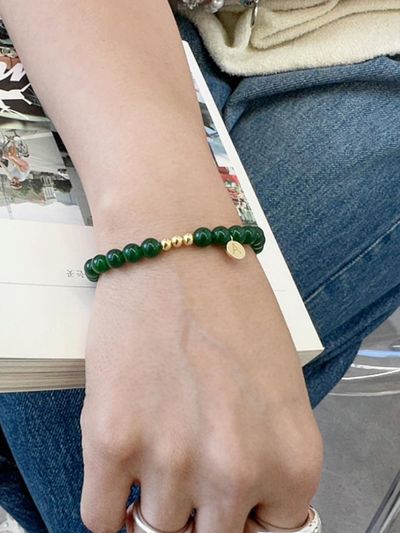 andseeyou Green color gemstone heart point bracelet-JB0018