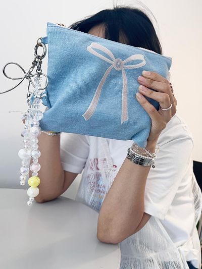 andseeyou Ribbon clutch bag-AB0019 BLUE