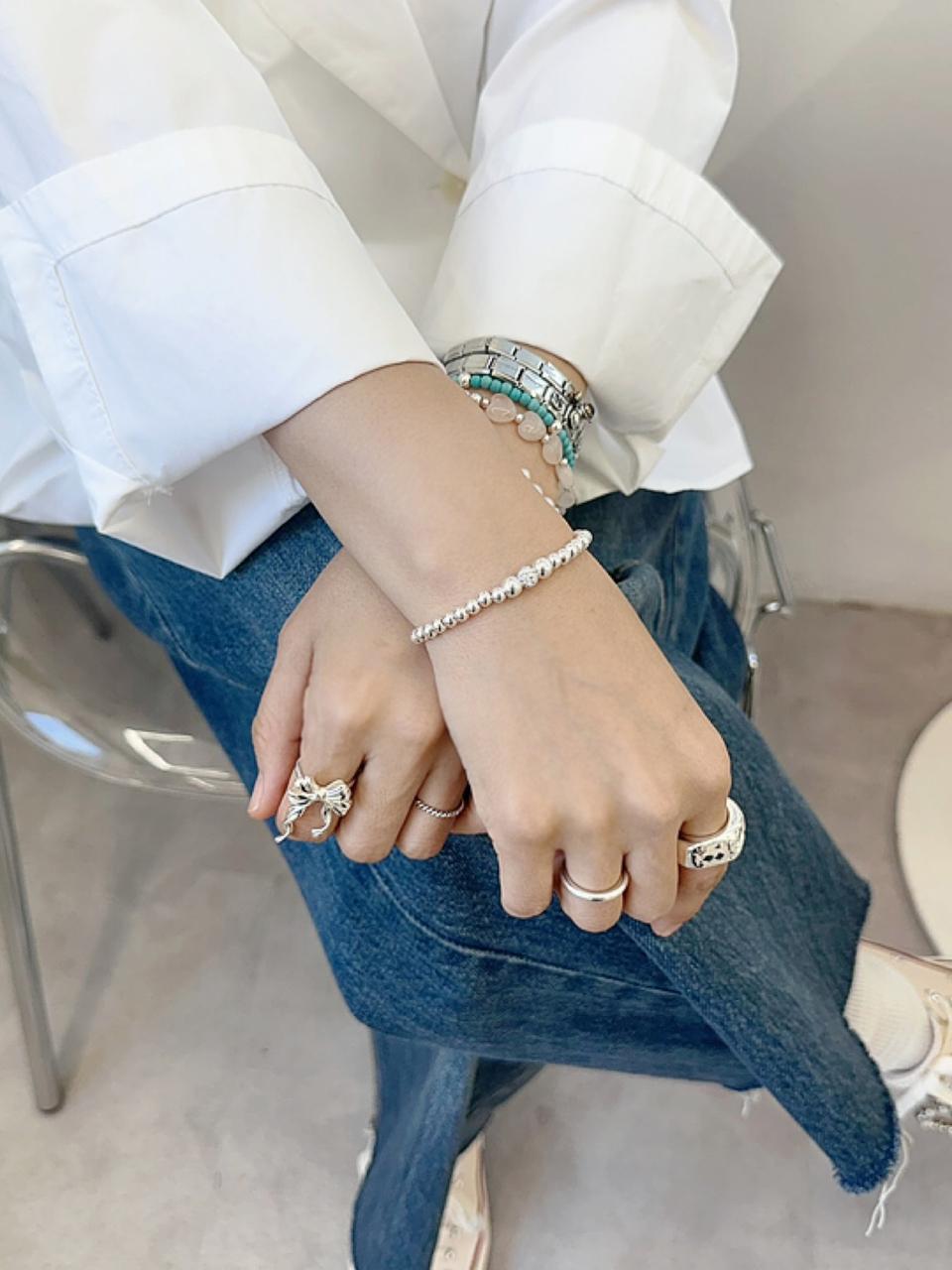 andseeyou silver cubic ball bracelet