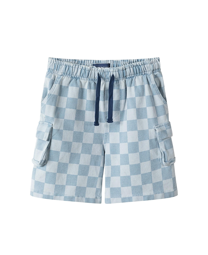 Andy & Evan Andy & Evan Boys' Checkered Knit Denim Shorts