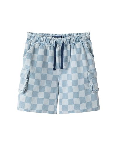 Andy & Evan Andy & Evan Boys' Checkered Knit Denim Shorts