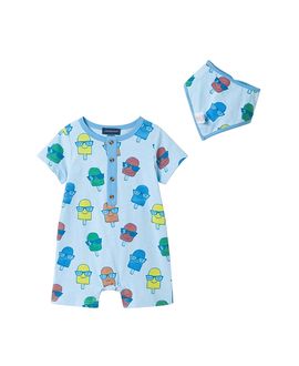 Andy & Evan Andy & Evan Boys' Henley Romper & Bib Set