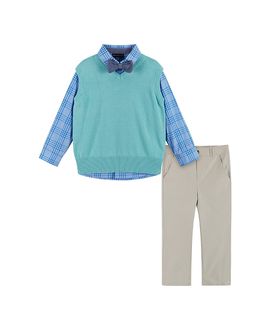 Andy & Evan Andy & Evan Boys' Plaid 4-Piece Vest Set