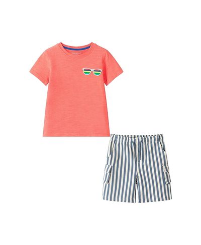 Andy & Evan Andy & Evan Boys' Short Sleeve Tee & Quilted Short Set