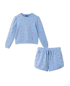 Andy & Evan Andy & Evan Girls' Crewneck Sweatshirt & Short Set