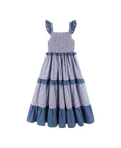 Andy & Evan Andy & Evan Girls' Mixed Floral Ruffle Maxi Dress