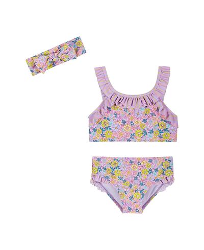 Andy & Evan Andy & Evan Girls' Ruffle Bikini with Headband