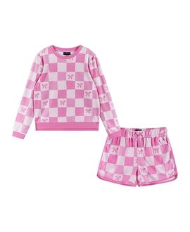 Andy & Evan Andy & Evan Girls' Terry Pull-Over & Short Set