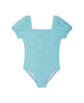 Andy & Evan Andy & Evan Girls' Textured Puff Sleeve One Piece Swimsuit