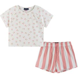 Andy & Evan Andy & Evan Kids' Cherry Stripe Cotton Short Pajamas